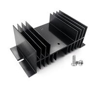Awxlumv Aluminum Heat Sink SSR Dissipation for Single Phase Solid State Relay 10A-100A Black