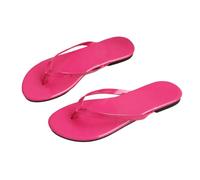 AWYHAOYULA Glossy Solid Color Women Flat Flip Flops Slip-on Thong Sandals Multi Colors Open Toe Non-slip Summer Slippers Casual Footwear for Daily Beach Vacation Shopping Indoor Outdoor Wear