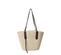 AWYHAOYULA Large Straw Woven Tote Bag for Women, Leather Strap Ladies Shoulder Shopper Handbag, Casual Beach Tote Hand Bags, Fashion Handbag for Holiday, College, Daily Shopping for Teenage Girls