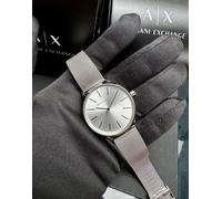 Armani Exchange Watch for Women, Three Hand Movement, 36 mm Silver Stainless Steel Case with a Stainless Steel Mesh Strap, AX5535