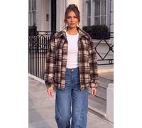 AX Paris Women's Beige Bou hecked Jacket | Size: 12
