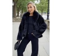 AX Paris Women's Black Faux Fur Short Jacket | Size: 14 AX Paris Black 14