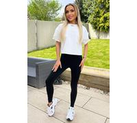 Ax Paris Black High Rise Active Leggings Black S/M