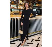 AX Paris Women's Black Long Sleeve O-Ring Detail Bodycon Midi Dress | Size: 14 AX Paris Black 14