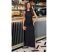 AX Paris Black Sparkle O-Ring Detail Bodycon Midi Dress 14 (L) Black