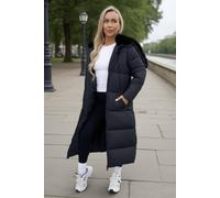 AX Paris Women's Black Split Hood Longline Puffer Coat | Size: 16 AX Paris Black 16