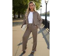 Ax Paris Mocha Wide Leg Soft Trousers In Light Brown Light Brown 8