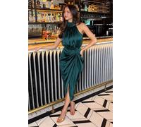 AX Paris Women's Teal Halter Neck Gathered Skirt Midi Dress | Size: 8 AX Paris Teal 8
