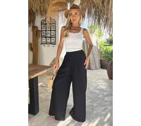 AX Paris Women's Black High Waist Palazzo Trousers | Size: 10 AX Paris Black 10