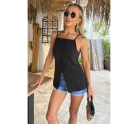 AX Paris Women's Black Strappy Longline Waistcoat | Size: 8 AX Paris Black 8