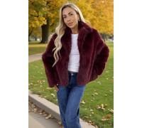 AX Paris Women's Burgundy Faux Fur Short Jacket | Size: 16 AX Paris Burgundy 16