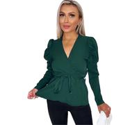 AX Paris Womens/Ladies Belted Puff Sleeve Wrap Top GT19925