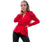 AX Paris Womens/Ladies Belted Puff Sleeve Wrap Top GT19925