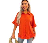 AX Paris Womens/Ladies Button Blouse8 UK Orange GT33974