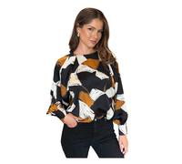 AX Paris Womens/Ladies Geometric Polyester Blouse8 UK Black/White/Brown GT17278
