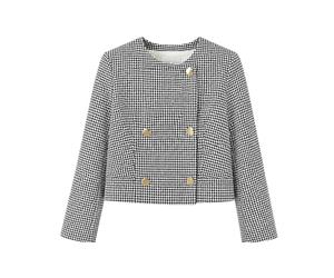AX Paris Womens/Ladies Houndstooth Double-Breasted Tailored 14 UK Black/White G