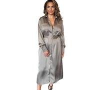 AX Paris Womens/Ladies Polyester Belted 3/4 Sleeve Midi Shir8 UK Taupe GT37244