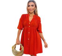 AX Paris Womens/Ladies Polyester Smock Dress8 UK Burnt Orange GT40774