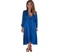 AX Paris Womens/Ladies Printed Polyester Wrap Dress8 UK Blue GT37022