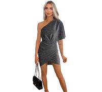 AX Paris Womens/Ladies Sparkle Polyester Draped One Sleeve M8 UK Silver GT36593