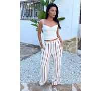 AX Paris Women's Multi Striped Print Wide Leg Trousers | Size: 8 AX Paris Multicolor 8