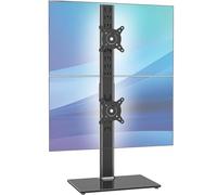 AX WABER Dual Monitor Stand Vertical Stack Screen Free-Standing Desk Mount Arm Riser Fits Two 13 to 34 Inch Computer Monitors with Swivel,Tilt, Height Adjustable,VESA Stand 100x100mm, 75x75mm AX05TB02