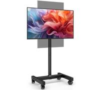 AX WABER Mobile TV Floor Stand for 13-50 inch LCD LED Flat/Curved Panel Screen TVs up to 77 lbs, Height Adjustable TV Stand Mount with VESA 200x200, Portable TV Stand with Tilt Function AX1007TBM-1