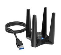 AX1800 USB WiFi Adapter for Desktop PC, WAVLINK USB WiFi Dongle, Dual Band 5Ghz(1201Mbps) + 2.4Ghz(574Mbps), MU-MIMO, Beamforming, WPA3 Encryption, Built-in Driver, Support Win 11/10