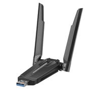 AX5400Mbps WiFi 6E USB Adapter, Tri-Band 6GHz/5GHz/2.4GHz Wireless Network Dongle for PC Desktop Laptop, High Gain Antenna USB 3.0 WiFi Adapter Compatible with Windows 11/10, Plug and Play - Black