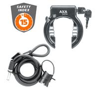 AXA Frame Lock SOLID Plus + Newton 150 Cable - 58mm Opening, Black