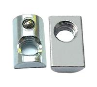 Axageid 20 Packs 1/4-20 Threaded Steel Roll in T-Nut with Ball Spring, T Slot Accessories for Aluminum Extrusion Profile Rail