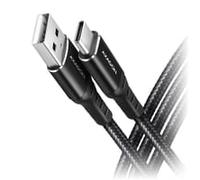AXAGON BUCM-AM15AB cable USB-C to USB-A 1.5m USB 2.0 3A ALU braid Black
