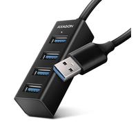 AXAGON compatible HUE-M1A Superspeed USB-A Mini Hub, 4x USB 3.0-20cm, schwarz