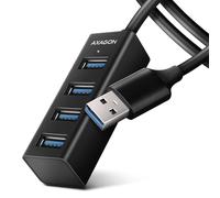 AXAGON compatible HUE-M1AL Mini USB-A-Hub,4x USB-A 3.2 Gen 1, silber - 1,2m