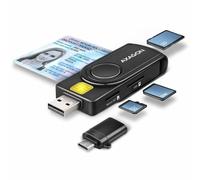 Axagon CRE-SMP2A USB Smart card & SD/microSD/SIM PocketReader smart card reader Indoor USB Type-A/USB Type-C Black