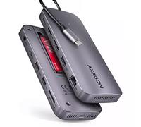 AXAGON HMC-12GM2 Multiport-Hub, USB-C 3.1, M.2-NVMe/SATA, DP HDMI, Gbit-LAN, 3x USB-A, 1x USB-C, C