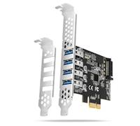 AXAGON PCEU-43RS PCIe Adapter 4x USB3.0 UASP VIA, 15-pin SATA Power Controller Card