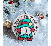 AXAHUHA Jingle Butts Wooden Christmas Ornaments, Merry KissMyAss MerryChristMyAss Christmas Tree Wooden Hanging Ornament