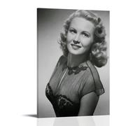AXAYNIMD Elegant Movie Star Virginia Mayo Exquisite Makeup Poster Decorative Painting Canvas Wall Posters And Art Picture Print Modern Family Bedroom Decor Posters 16x24inch(40x60cm)