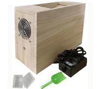 Axazcs Electric Grain Cleaner & Seed Hull Separator, Solid Wood Bird Feed Processor with Stepless Speed Fan, for Millet, Rice, Cereals, Beans, Sunflower Seeds