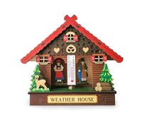 Axazcs Wetterhaus aus Holz, Thermometer-Hygrometer-Wetterstationen, Waldwetterhaus mit Holzchalet-Barometer für Mann und Frau, Dekoration, Wandkrawatte, Ornamente