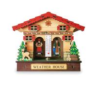 Axazcs Wetterhaus aus Holz, Thermometer-Hygrometer-Wetterstationen, Waldwetterhaus mit Holzchalet-Barometer für Mann und Frau, Dekoration, Wandkrawatte, Ornamente