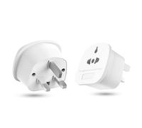 AXB 2 Pack Universal Travel Adapter, European to UK Plug Adaptor, US to UK Travel Plug Adapter with 13A Fuse for USA, EU, Australia, Thailand, Canada, Japan & Worldwide (Type A, B, C, I, E, F, L)