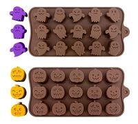 axbeeax Halloween Chocolate Silicone Molds Different Shapes Moulds of Mini Halloween Pumpkins and Ghosts Mold for Chocolate, Candy, Gummy, Jelly, Cookie, Ice Cube