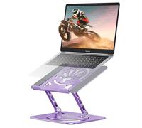 Axbima Adjustable Laptop Stand for Desk-360° Rotating Foldable Laptop Holder Ergonomic Laptop Riser for MacBook Pro/Air Dell HP Lenovo Notebook up to 16" (Purple)