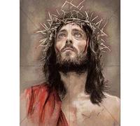 AXBUOEFS Paint by Numbers for Adults Jesus Portrait DIY Complete Painting Kit for Painting with Numbers with Brushes and Acrylic Paint, Home Office Decoration,Creative Gift - 40 x 50 Cm (with Frame)