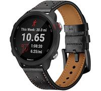 Axcellent Compatible with Garmin Forerunner 245 Bands/Forerunner 245/645 Music 20mm Classic Leather Replacement Sport Strap for Women Garmin Forerunner 245/645 GPS Running Watch.