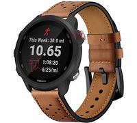 Axcellent Compatible with Garmin Forerunner 245 Bands/Forerunner 245/645 Music 20mm Classic Leather Replacement Sport Strap for Women Garmin Forerunner 245/645 GPS Running Watch.
