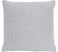 Axcent Comfort 100% Cotton Diamond Geo Pattern Decorative Square Cushion Cover 43x43cm, Regal Style Sofa Bed Home Throw Pillow Cover (Silver)
