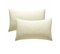 Axcent Comfort 2 Pack Baby Toddler Pillow Cases 40 x 60cm, 100% Brushed Cotton Plain Cot Bed Pillowcases for Kid's Nursery Pillow Covers (Cream)